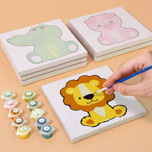 Cargar imagen en el visor de la galería, Mini Pintar por números 15x15cm (6 piezas) - Personajes de Animales Tiernos