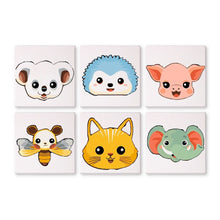 Cargar imagen en el visor de la galería, Pintura por números – Juego de 6 lienzos | Caras de Animales Tiernos 2 Figured'Art