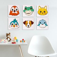 Cargar imagen en el visor de la galería, Mini Pintar por números 15x15cm (6 piezas) - Caras de Animales Tiernos 3