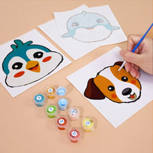 Cargar imagen en el visor de la galería, Mini Pintar por números 15x15cm (6 piezas) - Caras de Animales Tiernos 3