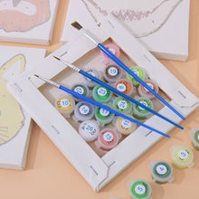 Cargar imagen en el visor de la galería, Mini Pintar por números 15x15cm (6 piezas) - Caras de Animales Tiernos 3