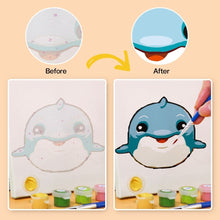 Cargar imagen en el visor de la galería, Mini Pintar por números 15x15cm (6 piezas) - Caras de Animales Tiernos 3