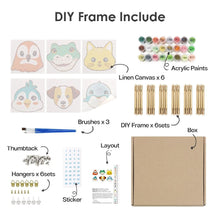 Cargar imagen en el visor de la galería, Mini Pintar por números 15x15cm (6 piezas) - Caras de Animales Tiernos 3
