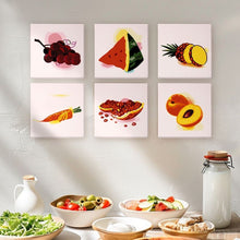 Cargar imagen en el visor de la galería, Mini Pintar por números 15x15cm (6 piezas) - Frutas y Verduras