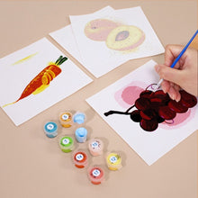 Cargar imagen en el visor de la galería, Mini Pintar por números 15x15cm (6 piezas) - Frutas y Verduras