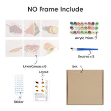 Cargar imagen en el visor de la galería, Mini Pintar por números 15x15cm (6 piezas) - Frutas y Verduras