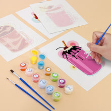 Cargar imagen en el visor de la galería, Mini Pintar por números 15x20cm (6 piezas) - Batidos