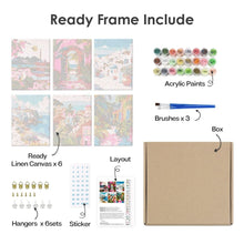 Cargar imagen en el visor de la galería, Mini Pintar por números 15x20cm (6 piezas) - Escenas Mediterráneas