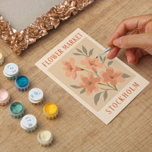 Cargar imagen en el visor de la galería, Mini Pintar por números con marco - Mercado de flores - Estocolmo