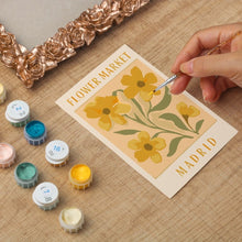 Cargar imagen en el visor de la galería, Mini Pintar por números con marco - Mercado de flores - Madrid