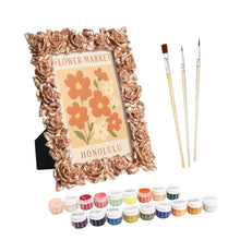 Cargar imagen en el visor de la galería, Mini Pintar por números con marco - Mercado de flores - Honolulu Figured'Art