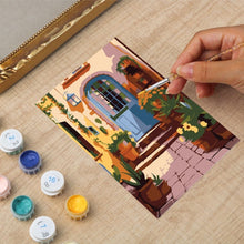 Cargar imagen en el visor de la galería, Mini Pintar por números con marco - Patio mediterráneo
