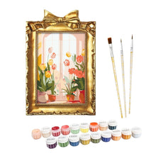 Cargar imagen en el visor de la galería, Mini Pintar por números con marco - Ventana de primavera Figured'Art