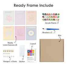 Cargar imagen en el visor de la galería, Mini Pintar por números 15x20cm (6 piezas) - Paraíso Costero: Playa Moderna