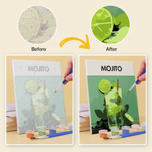 Cargar imagen en el visor de la galería, Mini Pintar por números 15x20cm (6 piezas) - Serie Arte Mixología de Bar Moderno 1