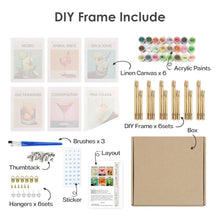 Cargar imagen en el visor de la galería, Mini Pintar por números 15x20cm (6 piezas) - Serie Arte Mixología de Bar Moderno 1