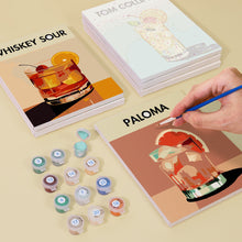 Cargar imagen en el visor de la galería, Mini Pintar por números 15x20cm (6 piezas) - Serie Arte Mixología de Bar Moderno 2