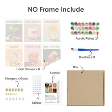 Cargar imagen en el visor de la galería, Mini Pintar por números 15x20cm (6 piezas) - Serie Arte Mixología de Bar Moderno 2