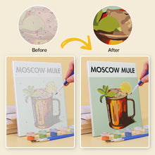 Cargar imagen en el visor de la galería, Mini Pintar por números 15x20cm (6 piezas) - Serie Arte Mixología de Bar Moderno 3