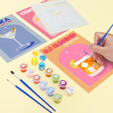 Cargar imagen en el visor de la galería, Mini Pintar por números 15x20cm (6 piezas) - Serie Arte Mixología de Bar Moderno 4