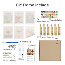 Cargar imagen en el visor de la galería, Mini Pintar por números 15x20cm (6 piezas) - Serie Arte Mixología de Bar Moderno 5