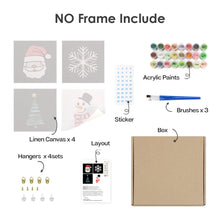 Cargar imagen en el visor de la galería, Mini Pintar por números 15x15cm (4 piezas) - Iconos Clásicos de Navidad 1