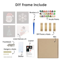 Cargar imagen en el visor de la galería, Mini Pintar por números 15x15cm (4 piezas) - Iconos Clásicos de Navidad 1