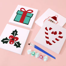 Cargar imagen en el visor de la galería, Mini Pintar por números 15x15cm (4 piezas) - Iconos Clásicos de Navidad 2