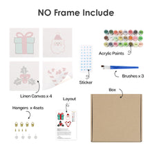 Cargar imagen en el visor de la galería, Mini Pintar por números 15x15cm (4 piezas) - Iconos Clásicos de Navidad 2