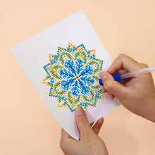 Cargar imagen en el visor de la galería, Mini Diamond Painting 15x20cm (4 piezas) - Mandalas de Cristal en Azul