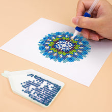 Cargar imagen en el visor de la galería, Mini Diamond Painting 15x20cm (4 piezas) - Mandalas de Cristal en Azul