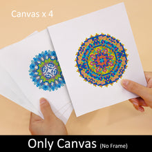 Cargar imagen en el visor de la galería, Mini Diamond Painting 15x20cm (4 piezas) - Mandalas de Cristal en Azul