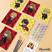 Cargar imagen en el visor de la galería, Mini Pintar por números 15x20cm (6 piezas) - El Trío de Gryffindor de Harry Potter