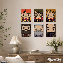 Cargar imagen en el visor de la galería, Mini Pintar por números 15x20cm (6 piezas) - Rostros Chibi de Harry Potter