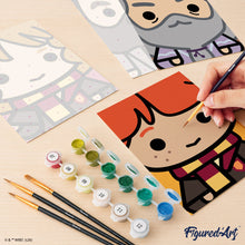 Cargar imagen en el visor de la galería, Mini Pintar por números 15x20cm (6 piezas) - Rostros Chibi de Harry Potter