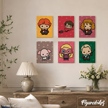 Cargar imagen en el visor de la galería, Mini Pintar por números 15x20cm (6 piezas) - Colección Chibi de Harry Potter