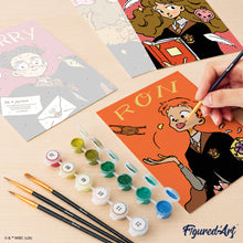 Cargar imagen en el visor de la galería, Mini Pintar por números 15x20cm (6 piezas) - Harry Potter - Academia de Magia