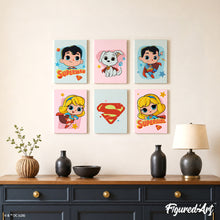 Cargar imagen en el visor de la galería, Mini Serie Pintar por números 15x20cm (6 piezas) - Superman y Supergirl