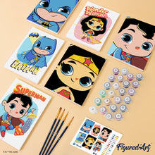 Cargar imagen en el visor de la galería, Mini Serie Pintar por números 15x20cm (6 piezas) - Justice League - Más Tierna que Nunca