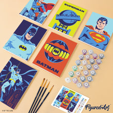 Cargar imagen en el visor de la galería, Mini Serie Pintar por números 15x20cm (6 piezas) - Batman y Superman