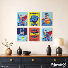 Cargar imagen en el visor de la galería, Mini Serie Pintar por números 15x20cm (6 piezas) - Batman y Superman