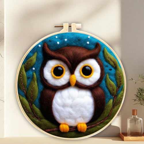 Kit de needle felting - Búho Marrón