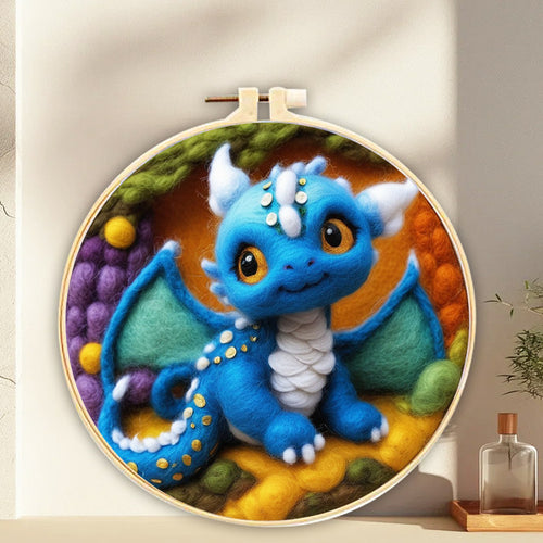 Kit de needle felting - Dragón Bebé Azul