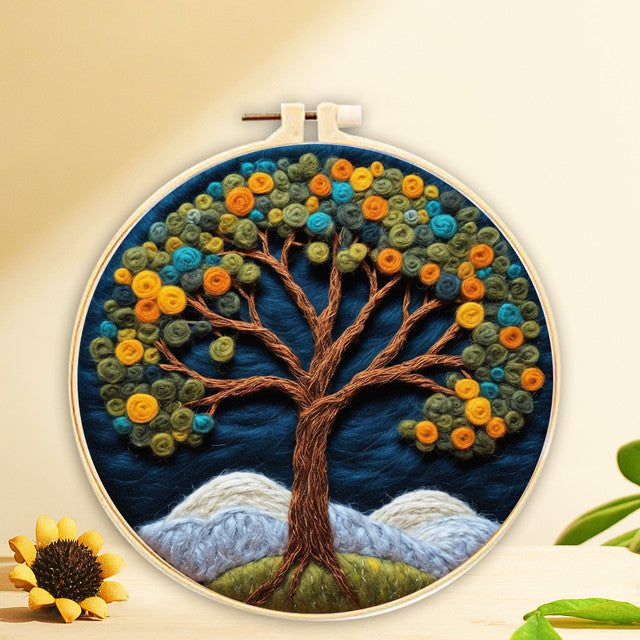 Kit de needle felting - Gran Árbol en la Noche