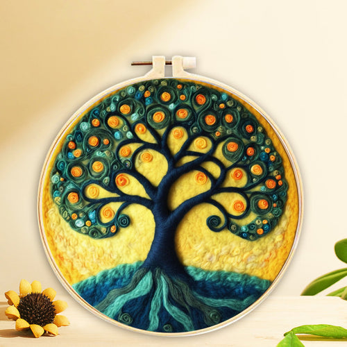Kit de needle felting - Árbol grande de naranja