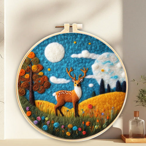 Kit de needle felting - Ciervo en un Campo