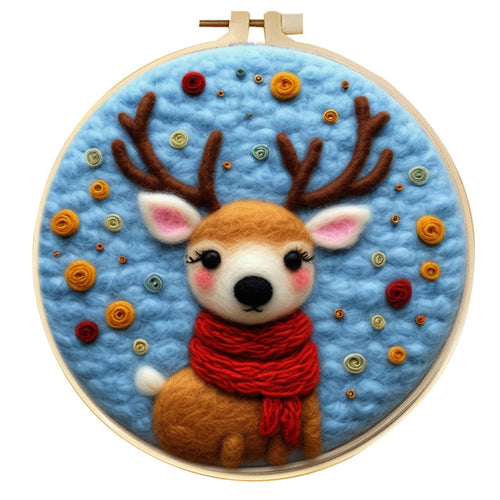 Kit de needle felting - Lindo Bebé Ciervo
