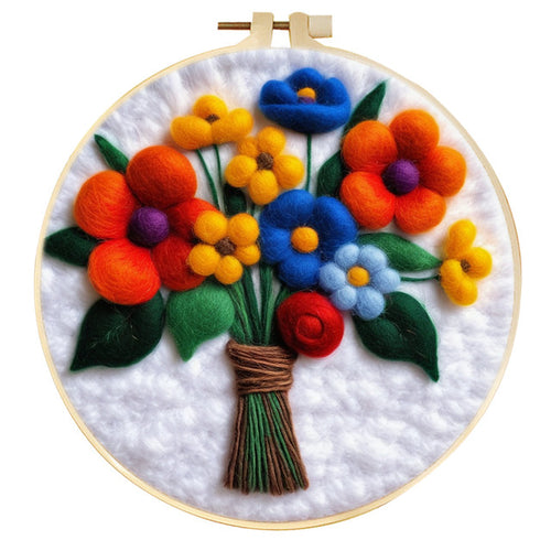 Kit de needle felting - Ramo de Flores