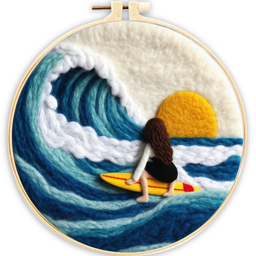 Kit de needle felting - Atardecer del Surfista