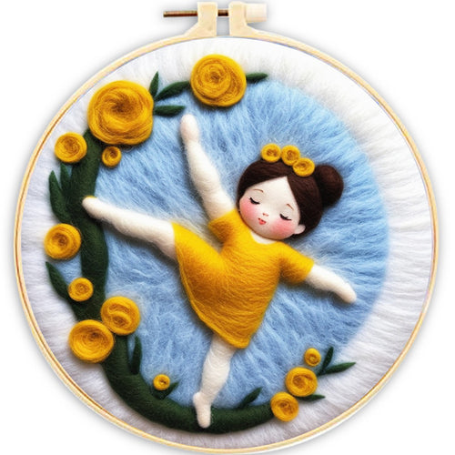 Kit de needle felting - Chica Estirándose